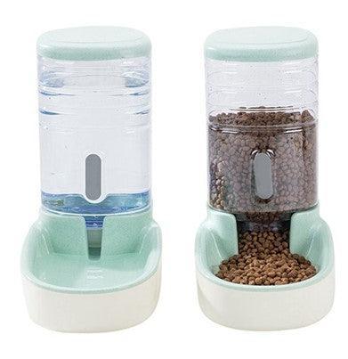 Smart Automatic Pet Feeder & Water Fountain with pets around