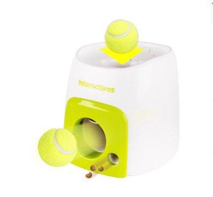 Interactive Automatic Dog Training System displayed with colorful toys