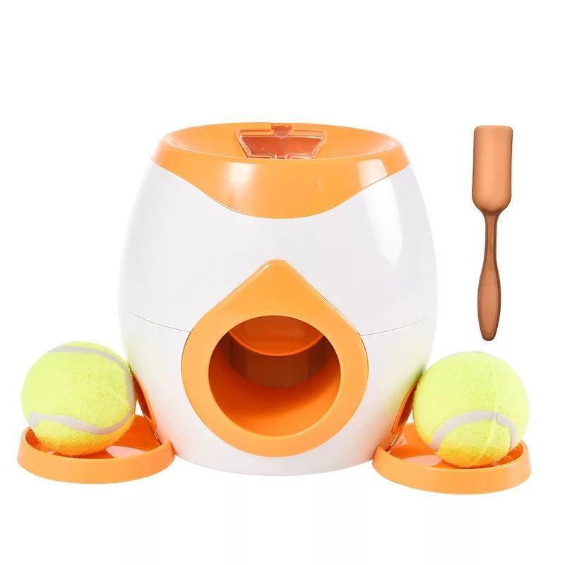 Close-up of Interactive Automatic Pet Feeder by Dog Hugs Cat with food