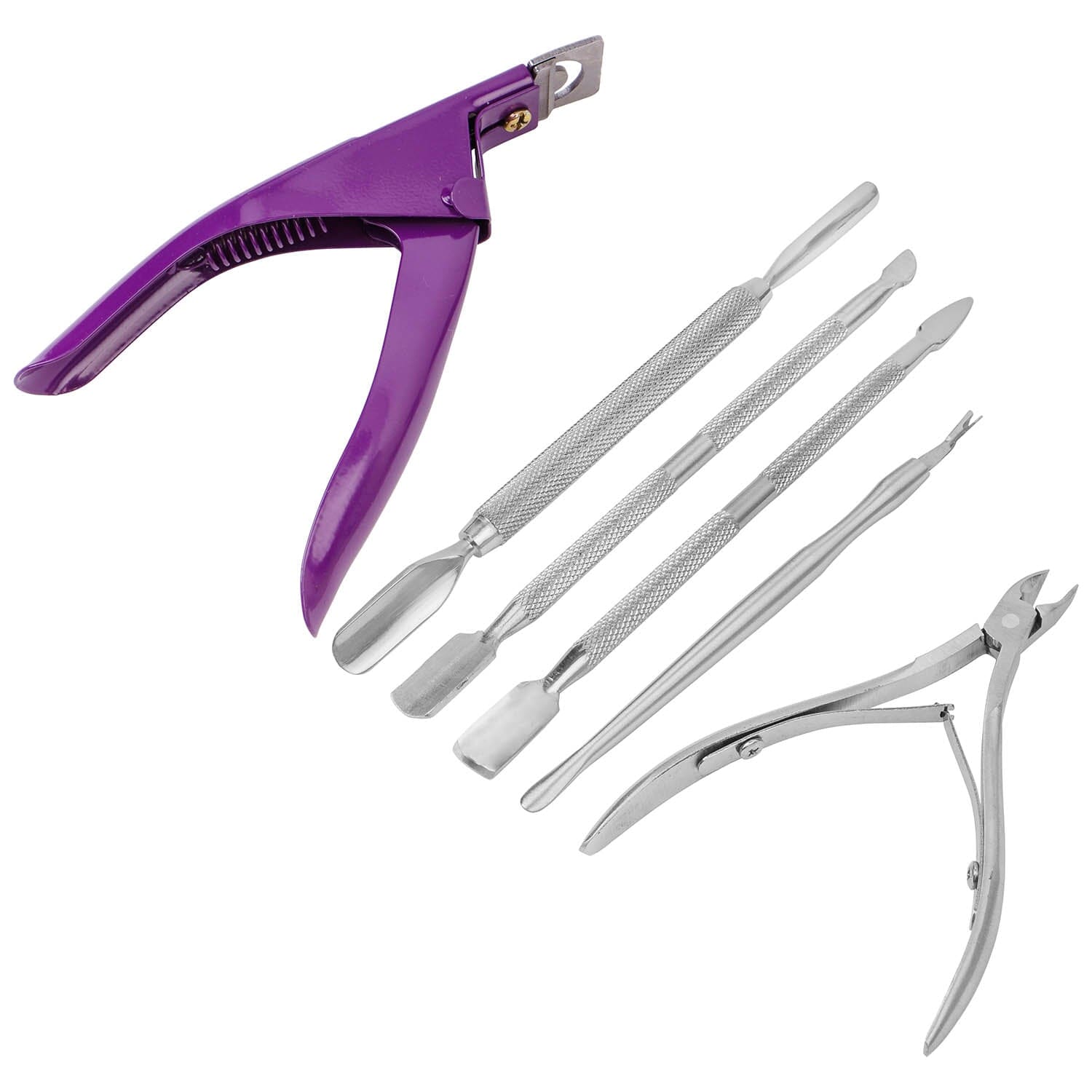 Front view of Professional 6-Piece Nail Care Tool Set in fuchsia by SHANY