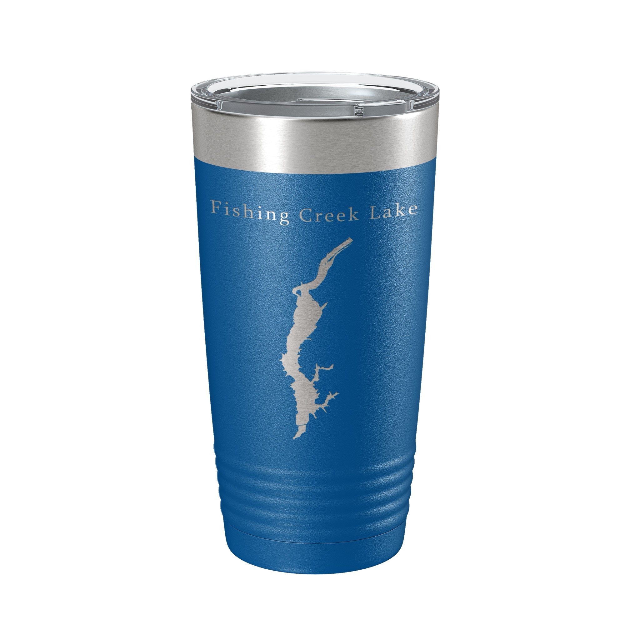 Fishing Creek Lake Insulated Tumbler with ice and beverage