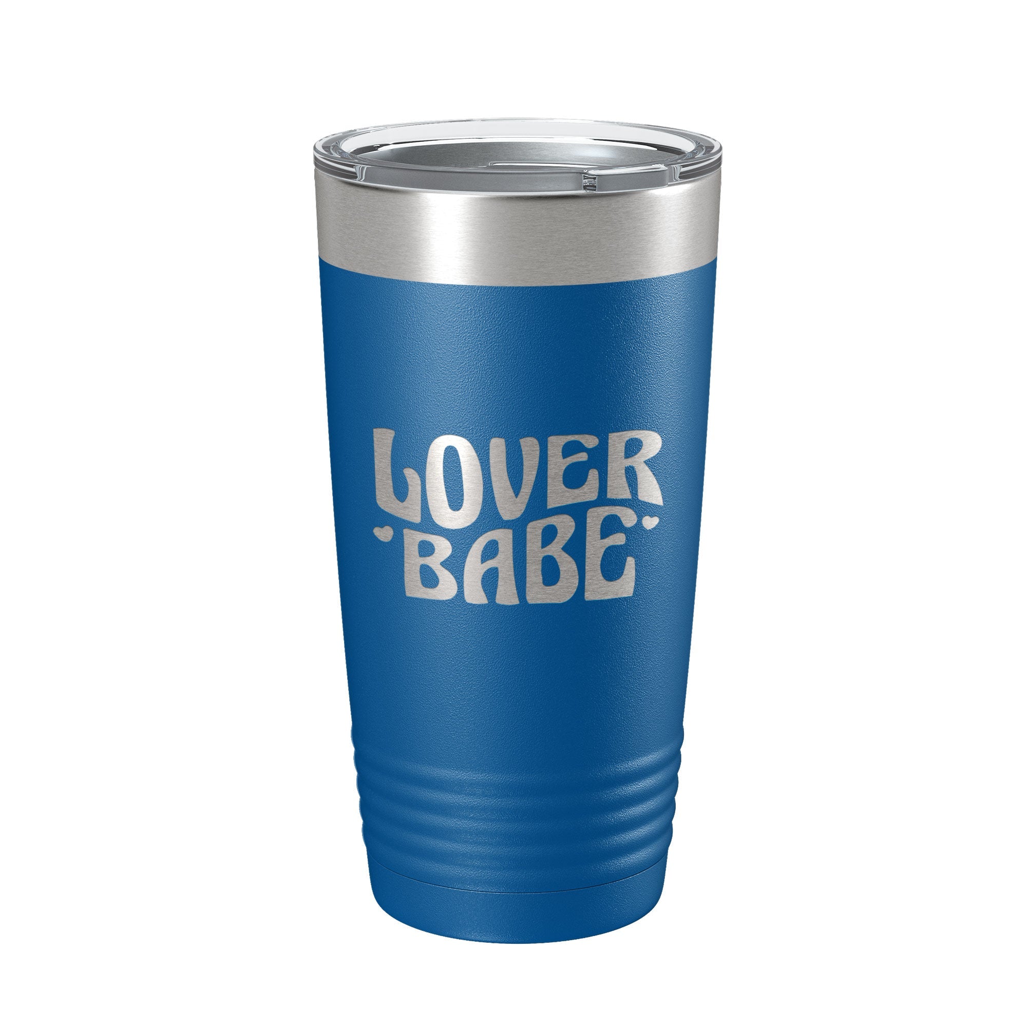 Lover Babe Tumbler displayed on a picnic table