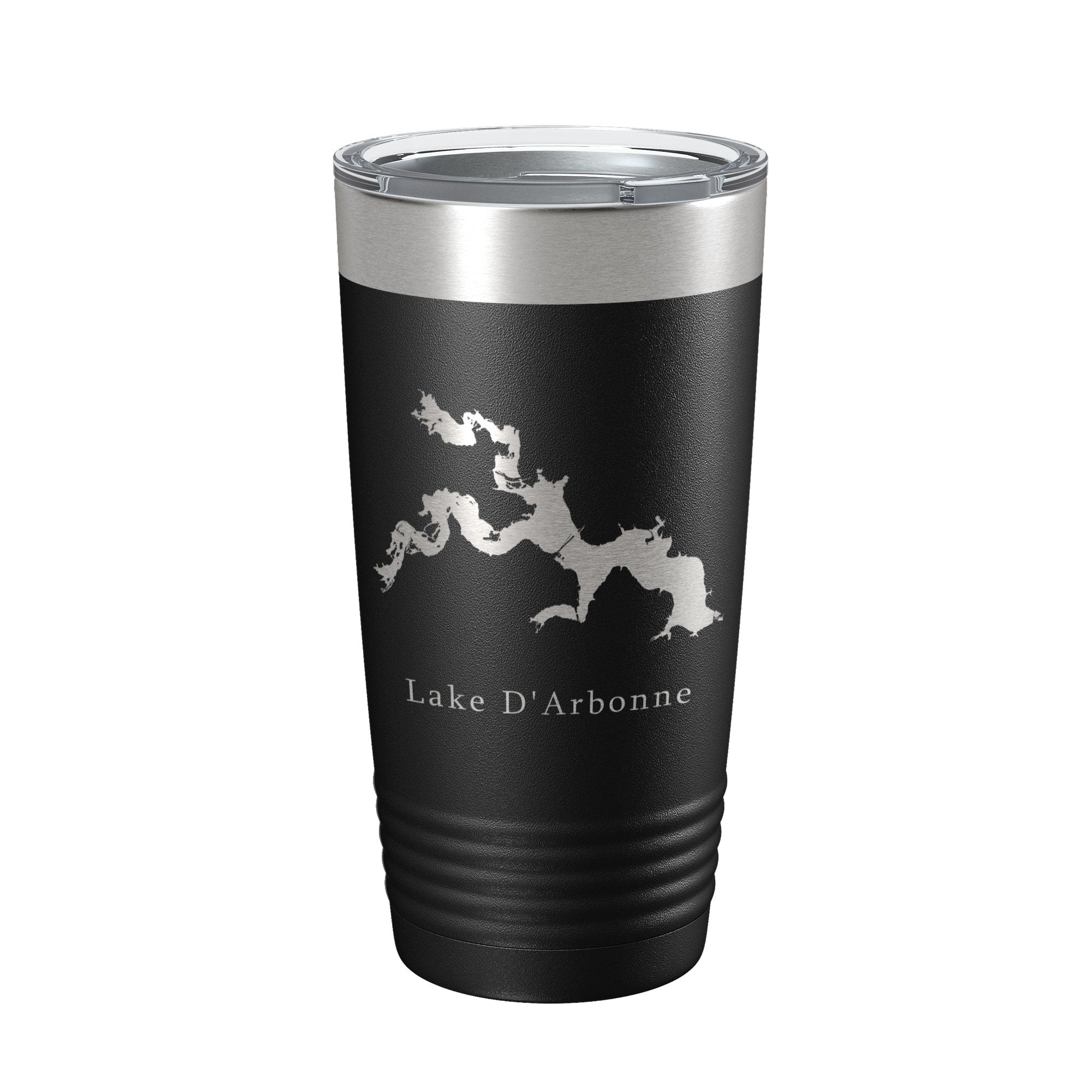 Lake D'Arbonne Map Insulated Tumbler beside a campfire
