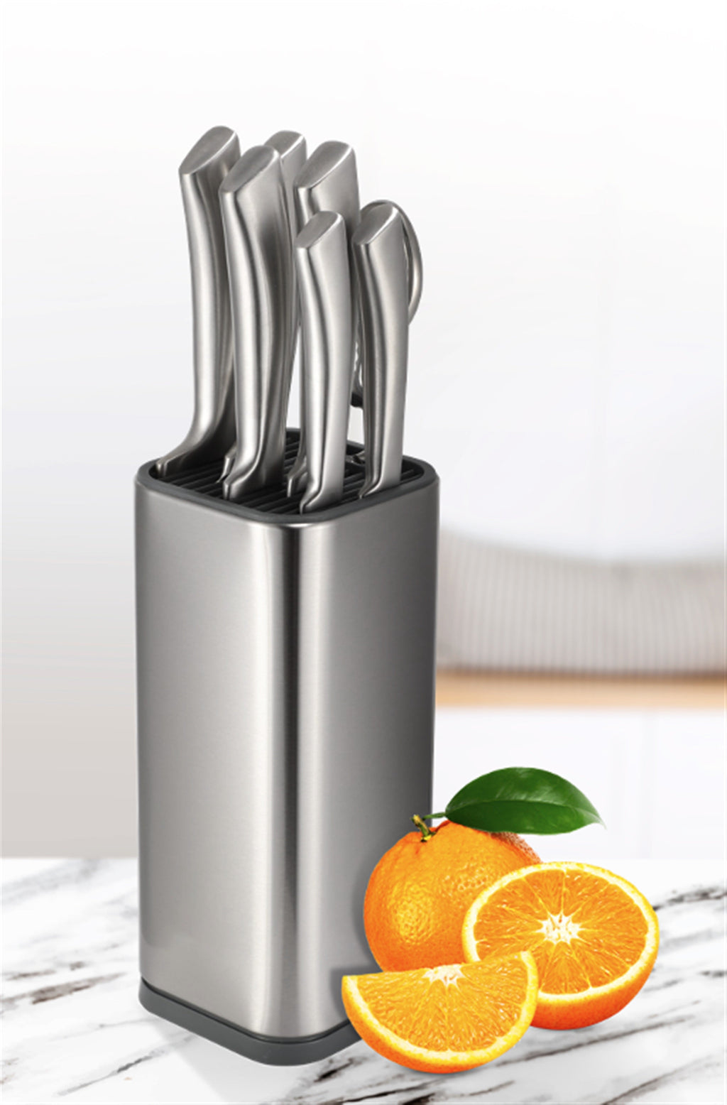 Universal Knife Block Holder, Silver