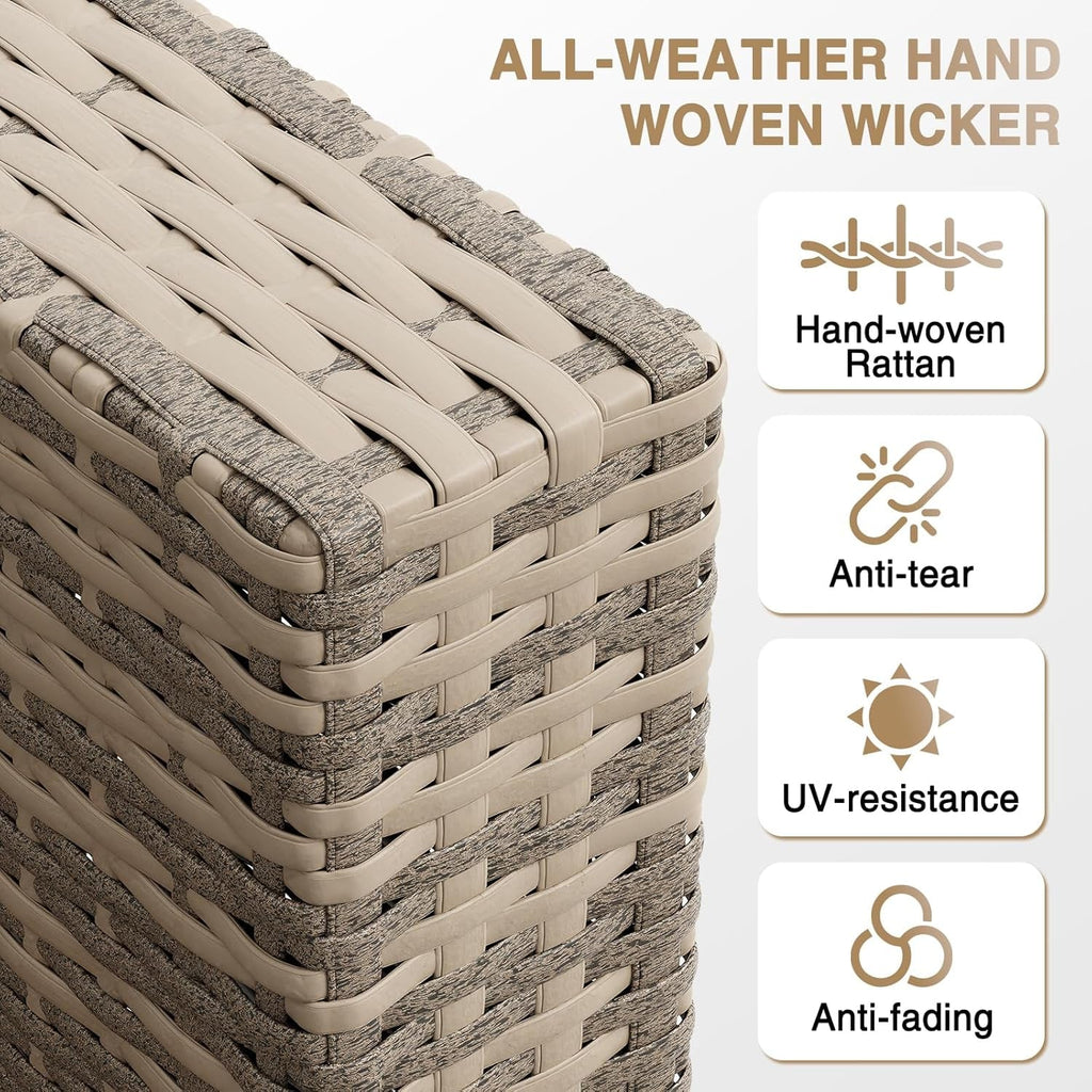 Outdoor Patio Furniture Set with Firepit Table and Cushions