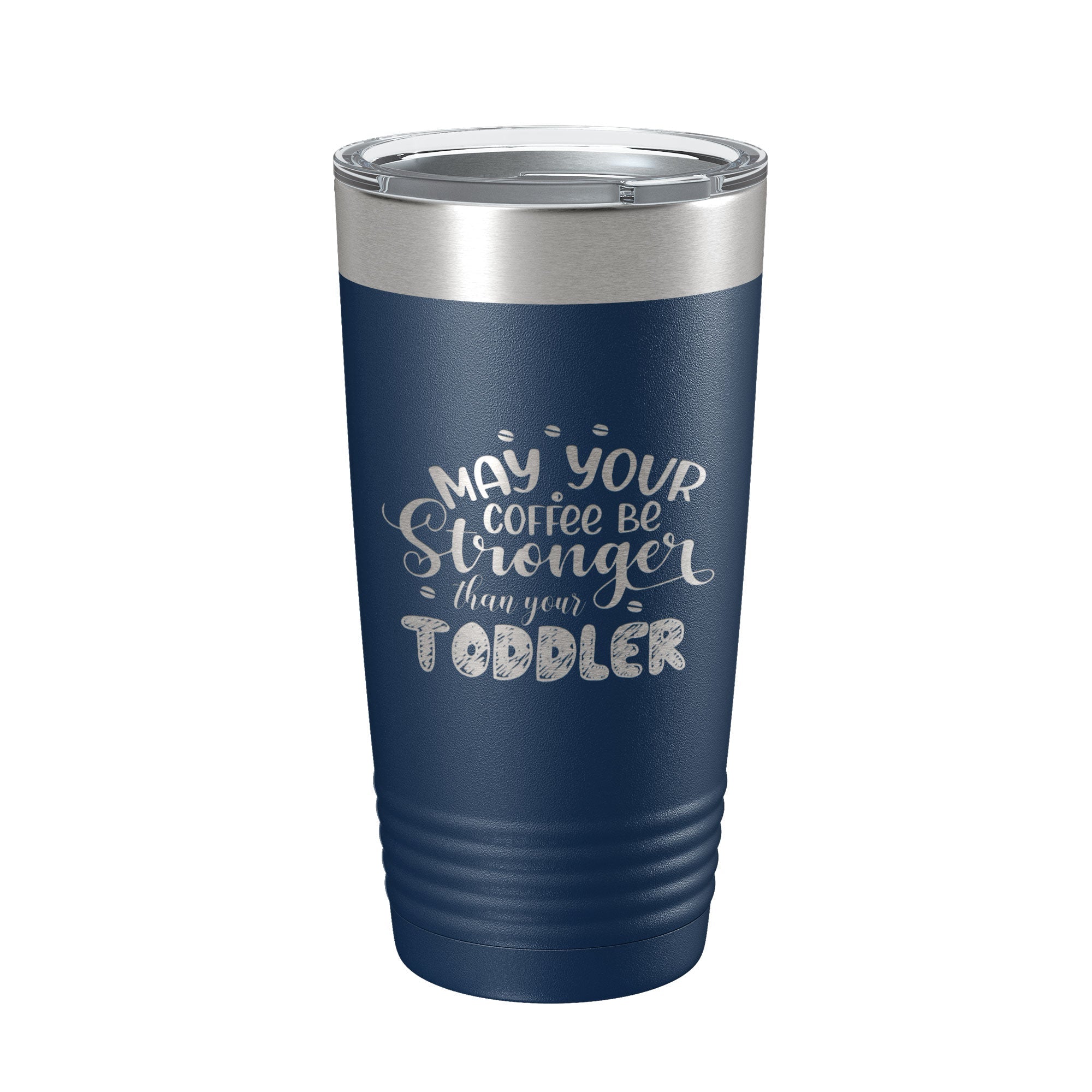 Empowered Mom Travel Mug with a mother and child in the background