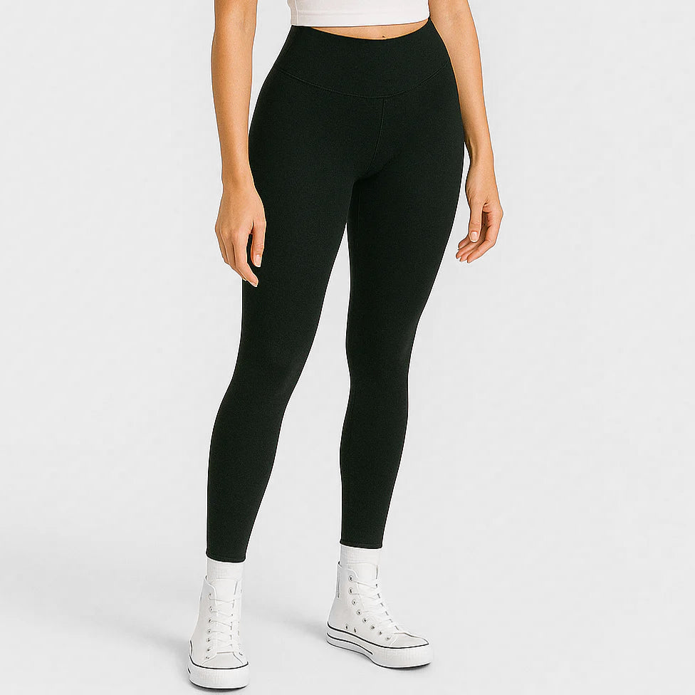 Front view of Premium Women's High-Rise Fitness Leggings by POS Wholesale