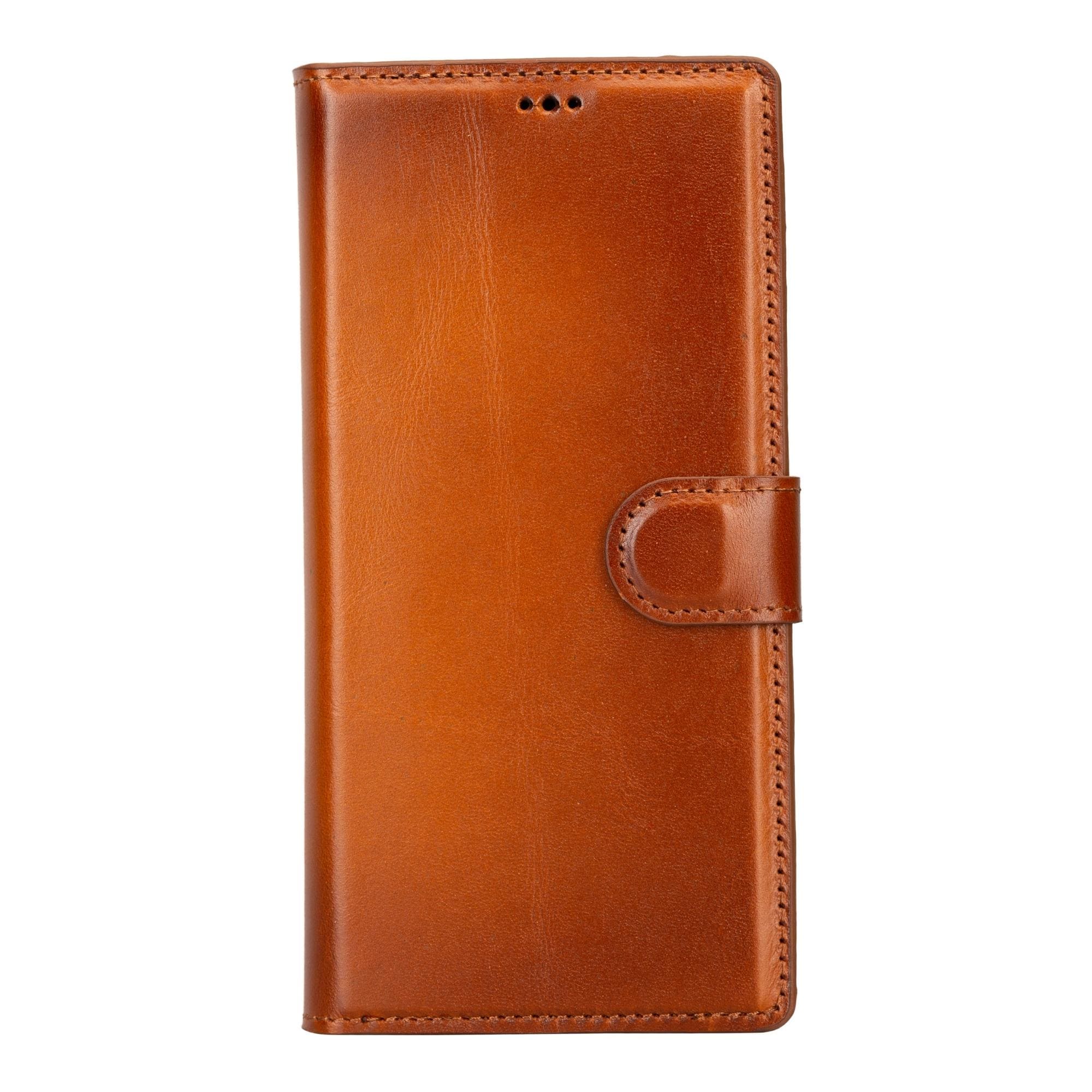 Luxury Leather Wallet Case for Samsung Galaxy S23 on a stylish table by TORONATA