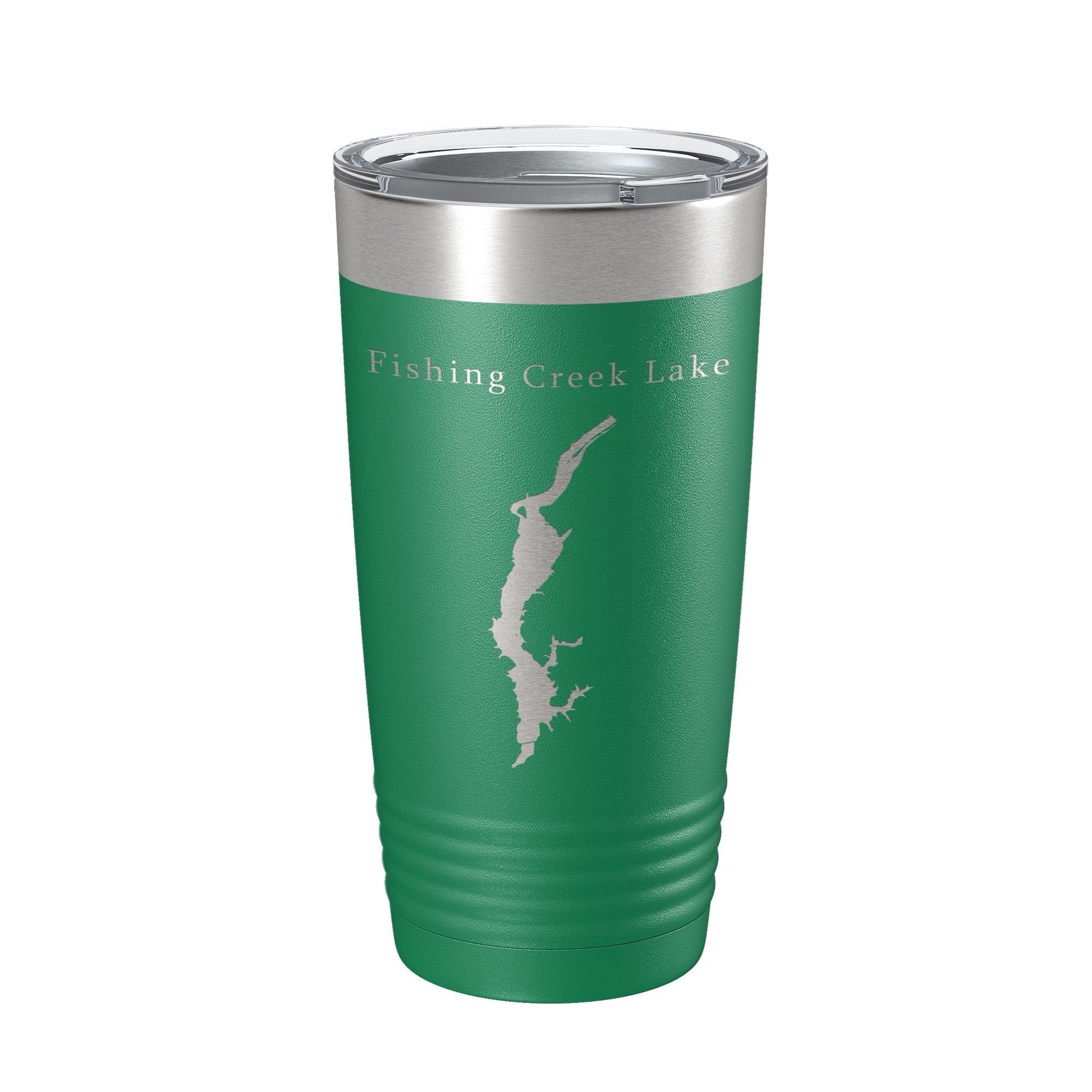 Fishing Creek Lake Map Tumbler with motivational quote