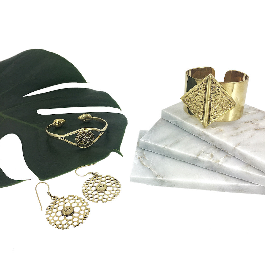 Side view showcasing the unique design of Honeycomb Bomb Earrings