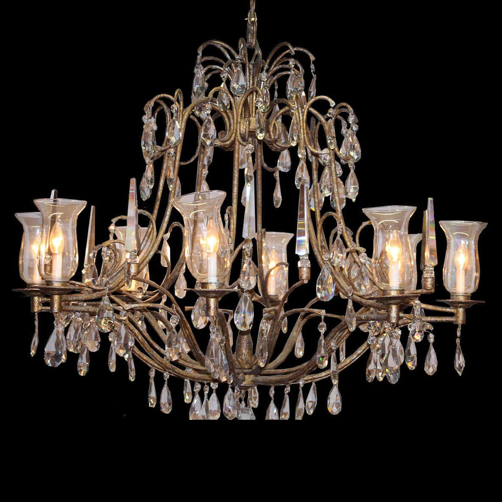 Canvello Canvelo Brass and Crystal 8 Light Chandelier