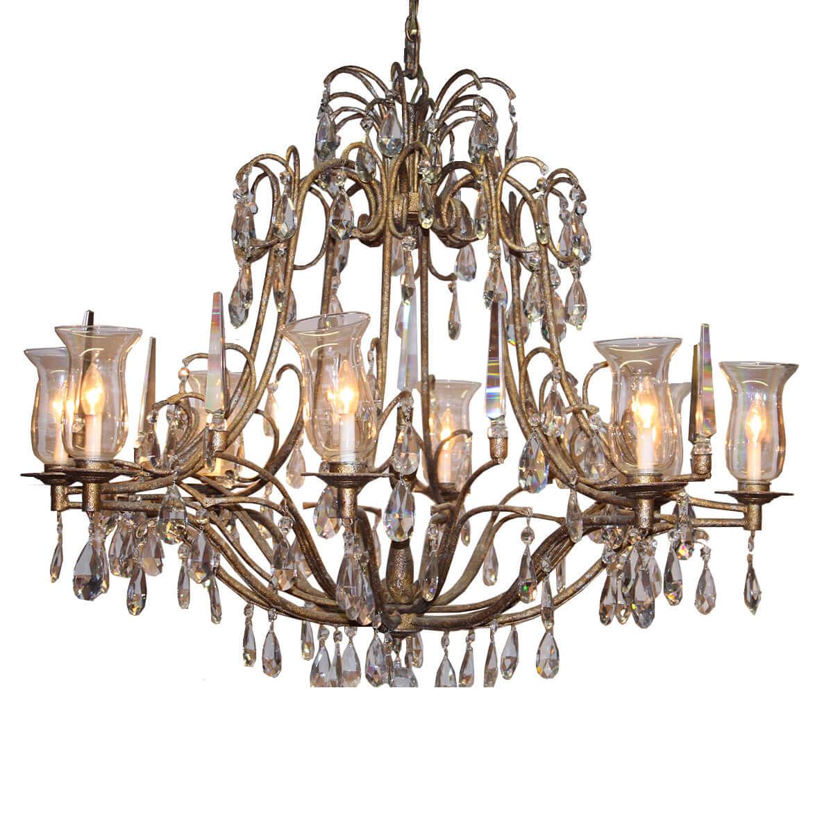 Canvello Canvelo Brass and Crystal 8 Light Chandelier