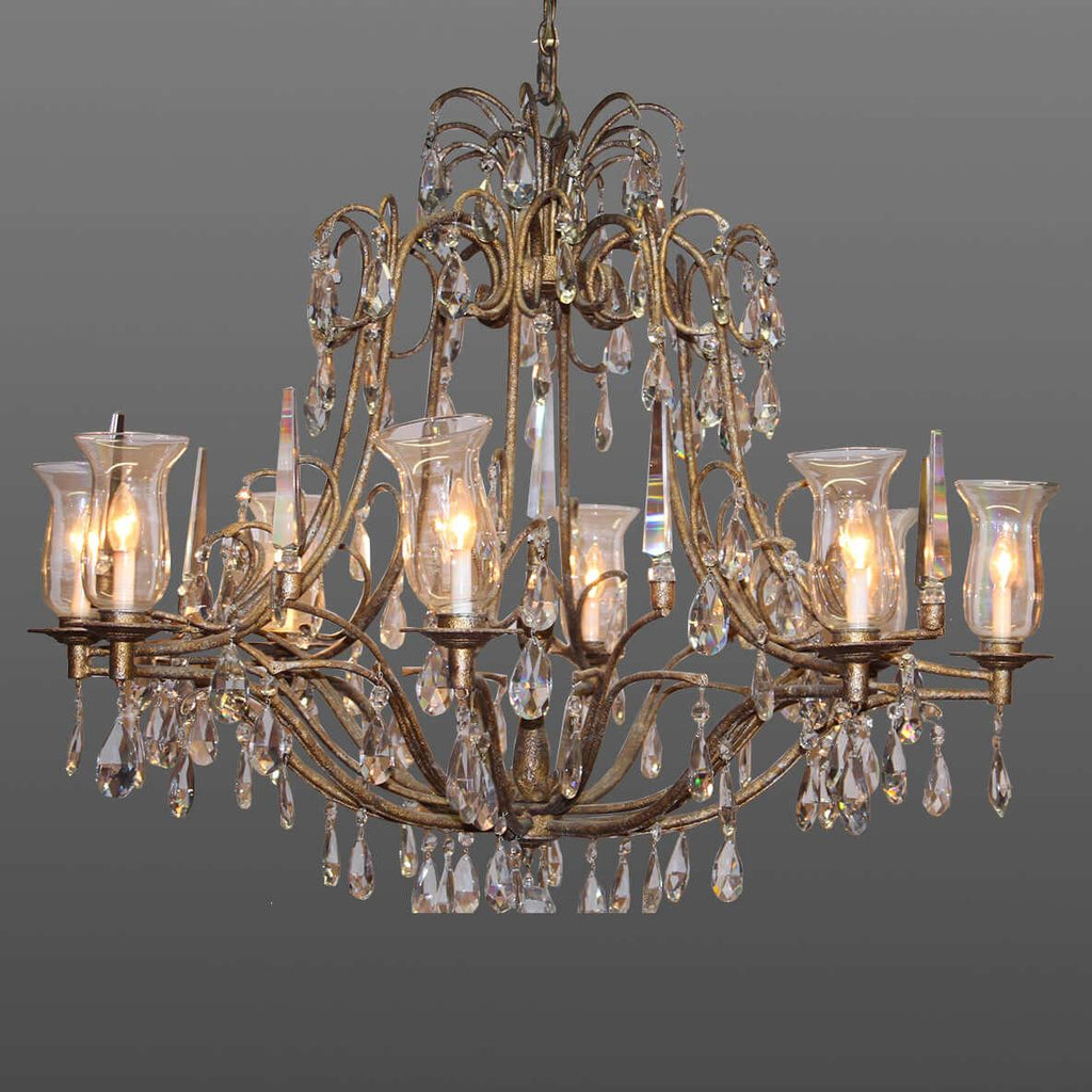 Canvello Canvelo Brass and Crystal 8 Light Chandelier
