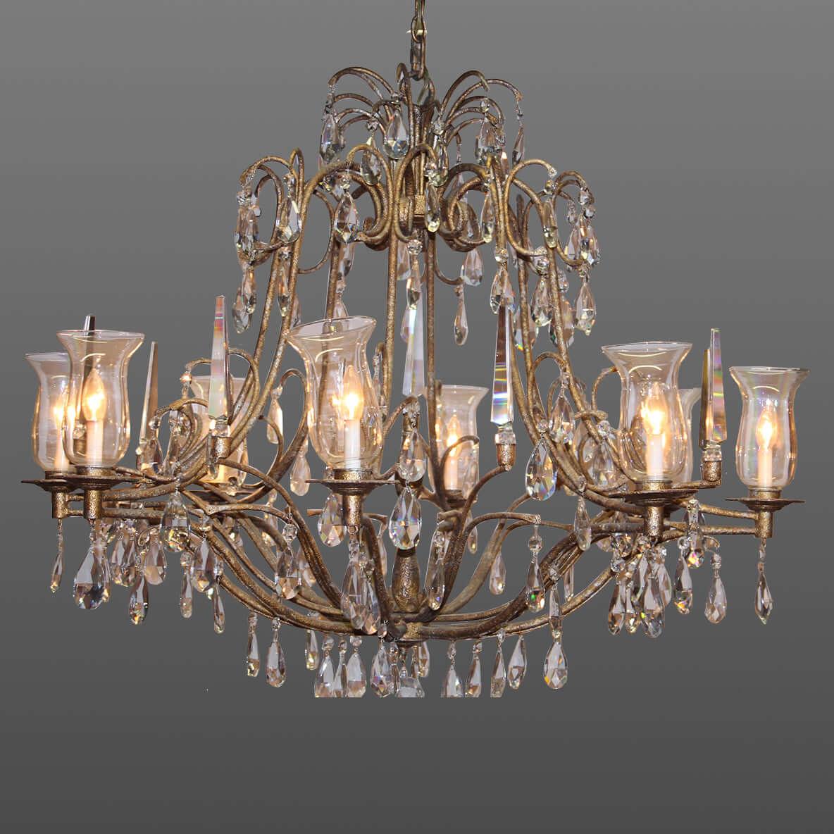 Canvello Canvelo Brass and Crystal 8 Light Chandelier