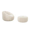 Canvello Home Pompeii Cream/Black Ottoman