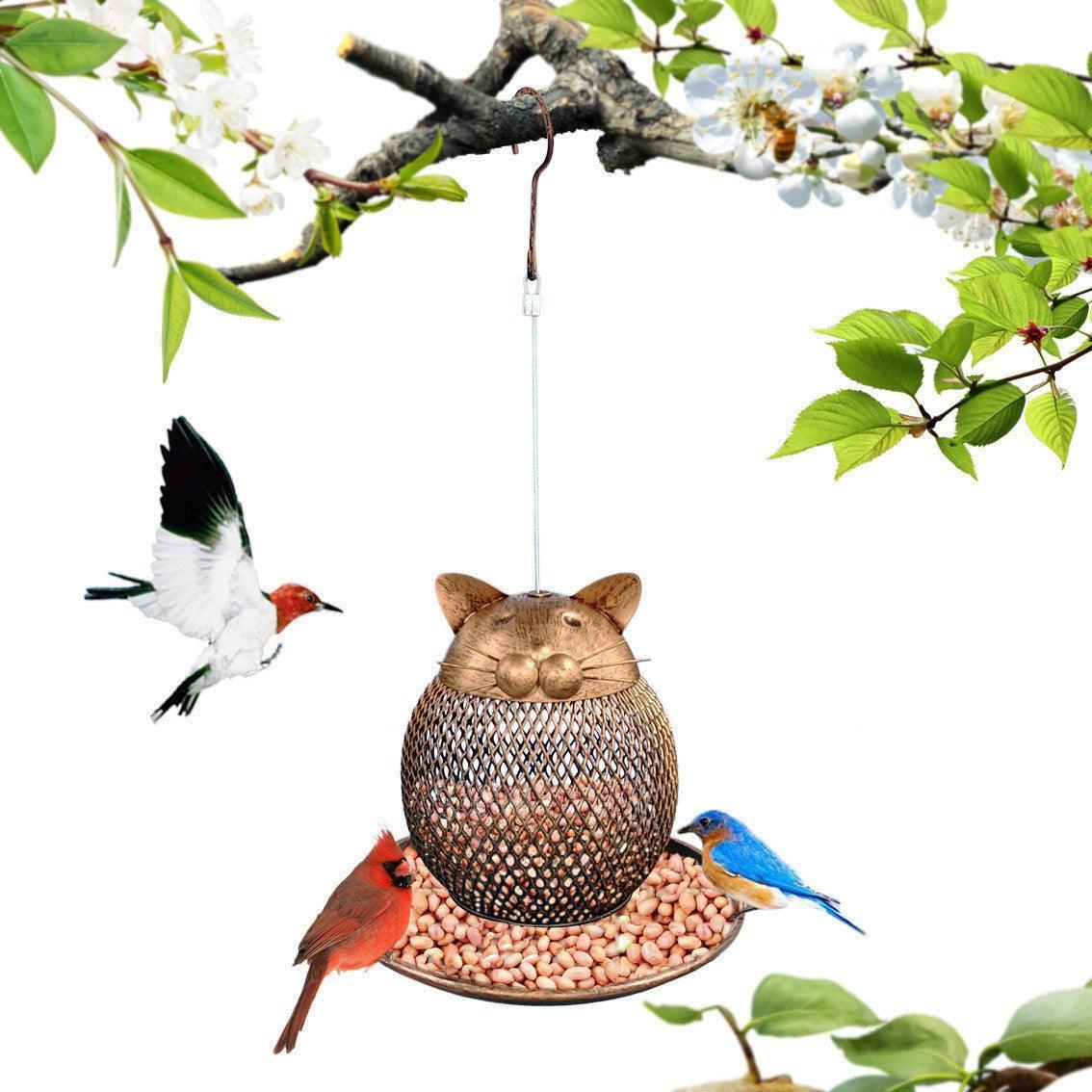 Front view of Elegant Handmade Bird Feeder in vibrant colors by Dog Hugs Cat