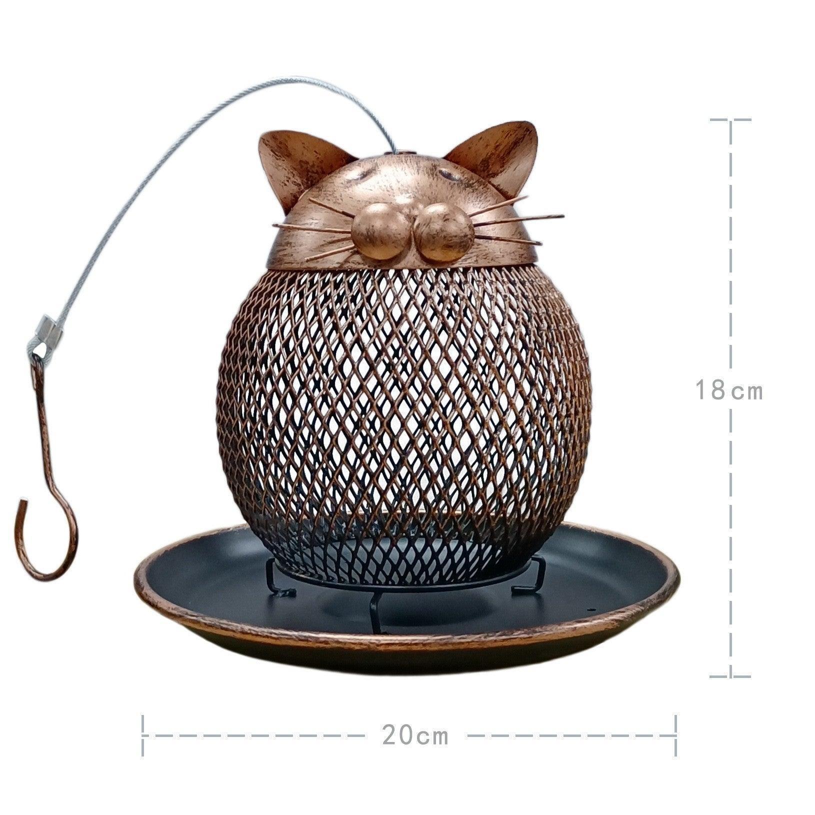 Side view showcasing the mesh design of the Elegant Handmade Bird Feeder