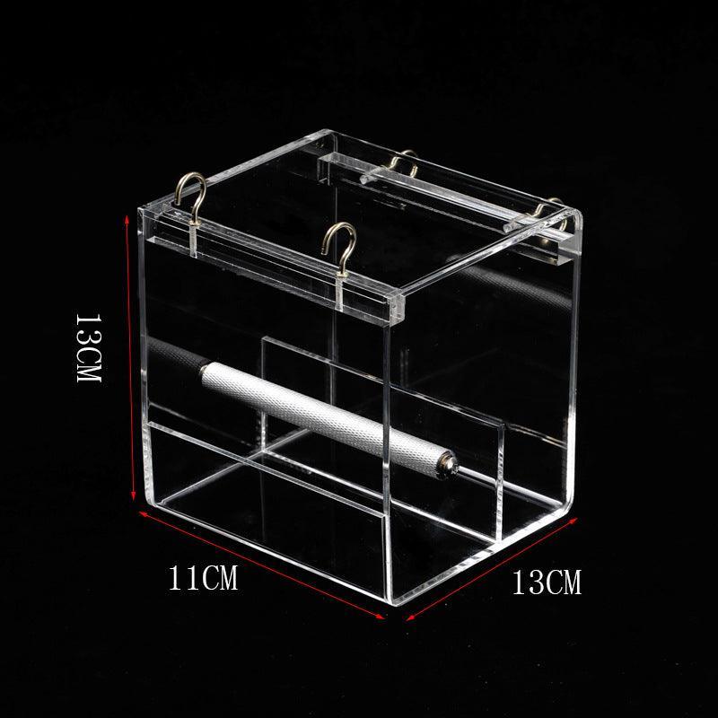 Front view of Premium Clearview Acrylic Bird Feeder for Parrots by Dog Hugs Cat