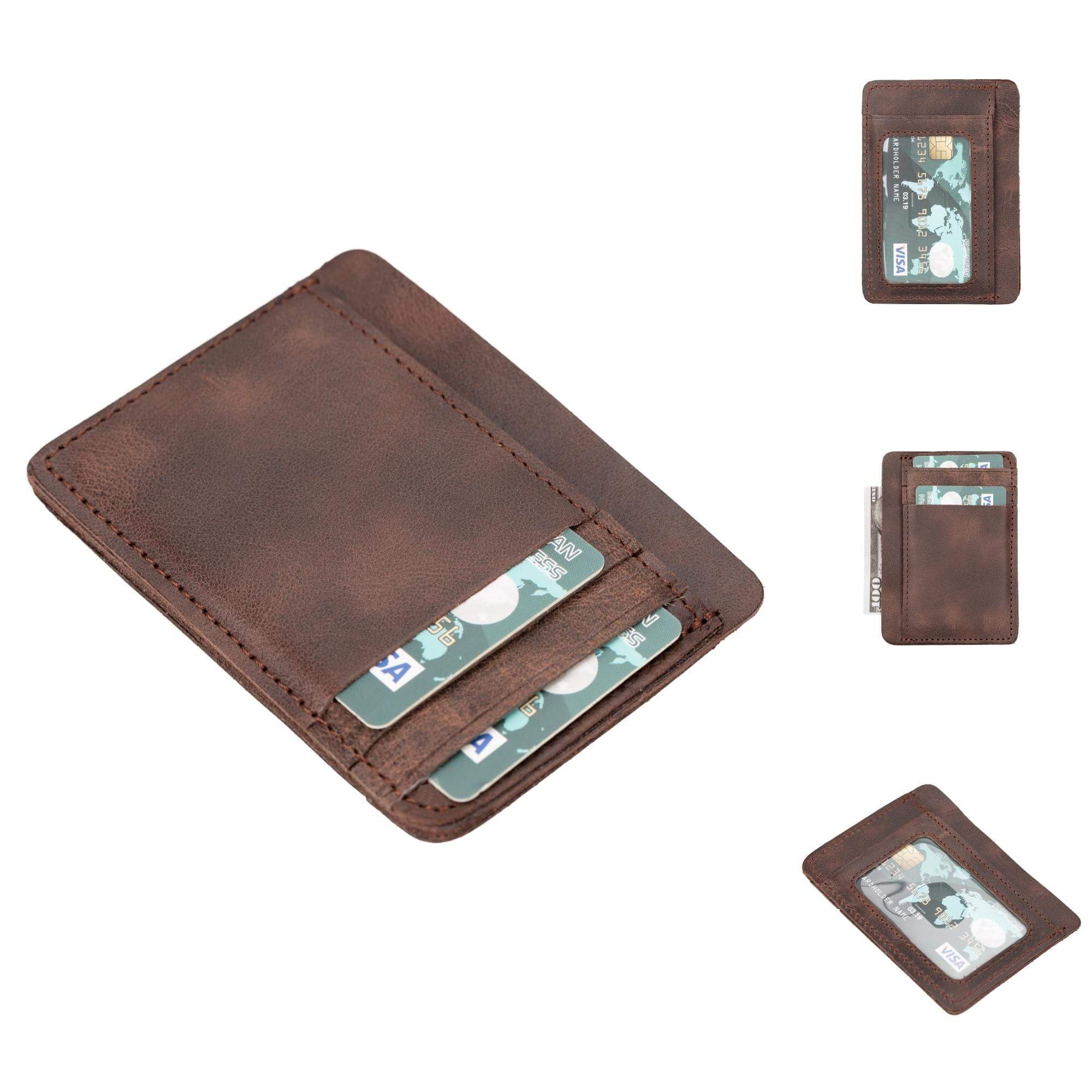 Cody Card Holder with two bill compartments displayed