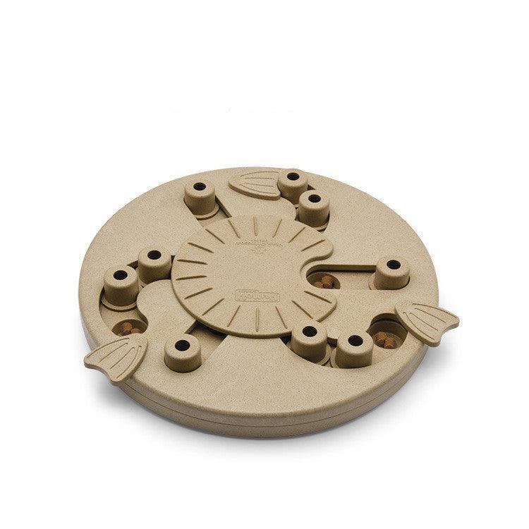 Close-up of Vibrant Blue Seven Links Dog Toy showcasing its unique design