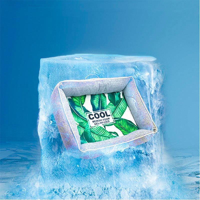 Close-up of the removable cover of Ultimate Summer Pet Cooling Mattress by Dog Hugs Cat