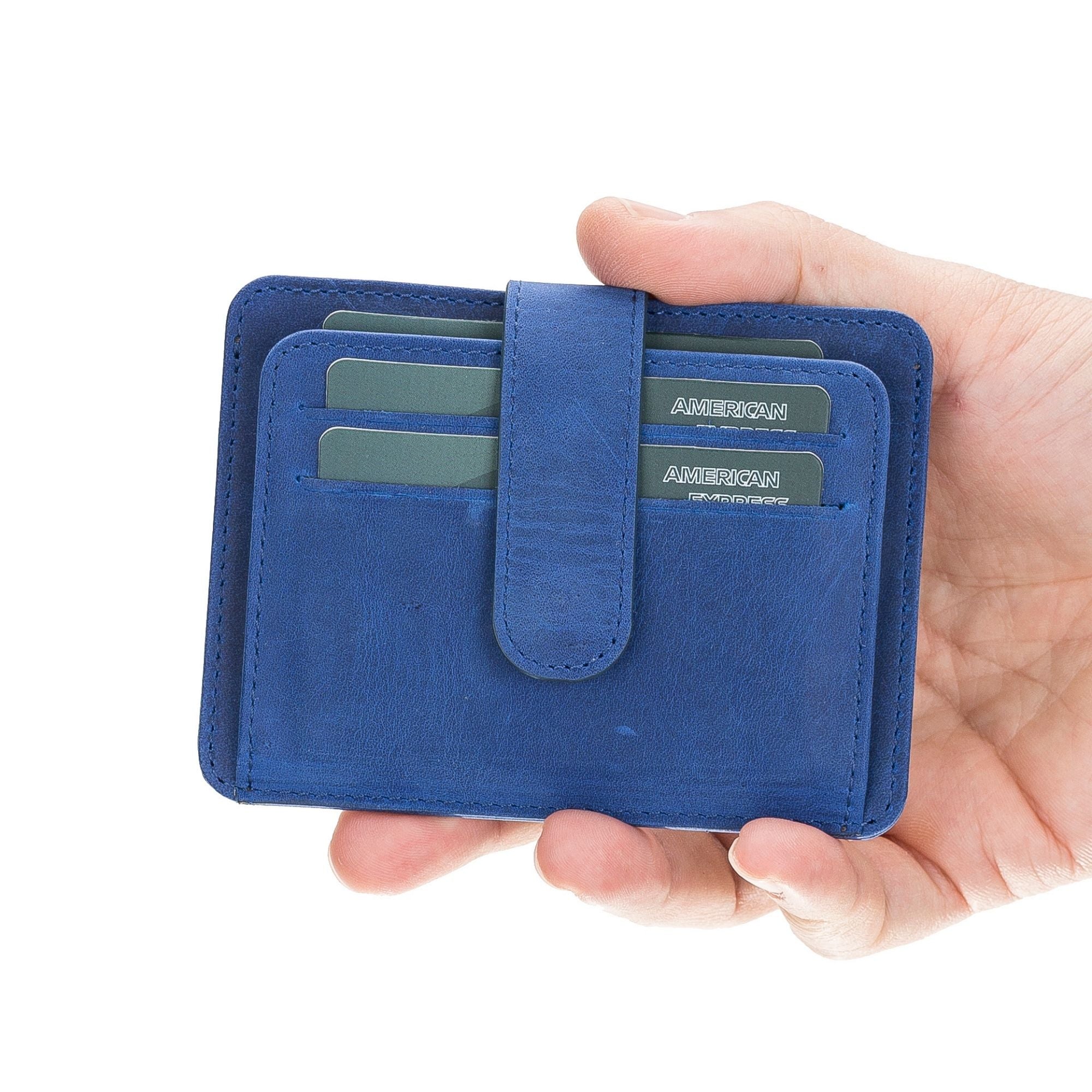 Cortez Slim Wallet in hand, demonstrating portability