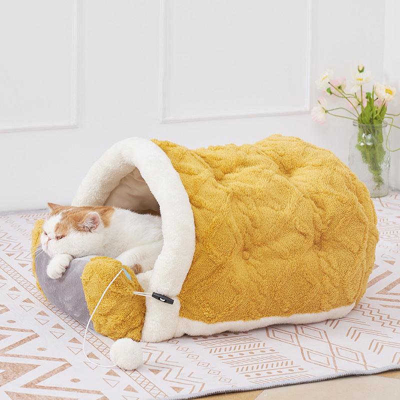 Cozy Arctic Velvet Cat Bed in soft fleece for ultimate comfort