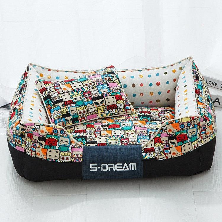 Side view of Cozy Haven Pet Bed for small pets