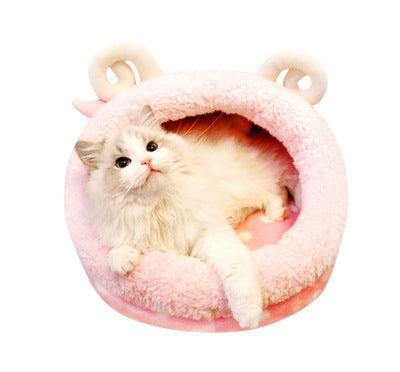Luxurious Soft Cat Bed in a stylish living room setting