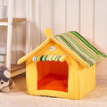 Cozy Striped Foldable Pet House & Bed providing a perfect retreat for pets