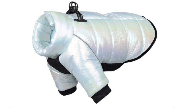 Close-up of the high-quality down insulation in CozyCanine Dog Jacket