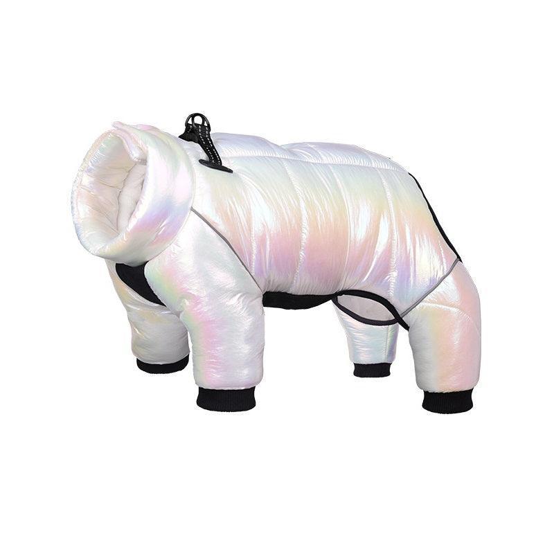 Dog playing in the snow wearing the CozyCanine Waterproof Jacket