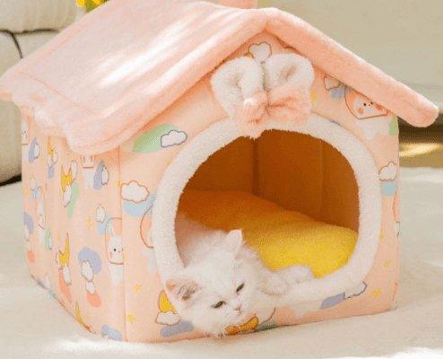 CozyFold Pet House in a garden setting with pets