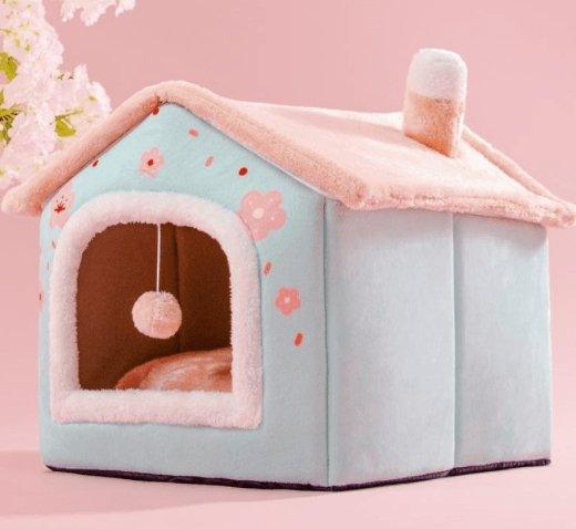 CozyFold Pet House with pets enjoying the warmth inside