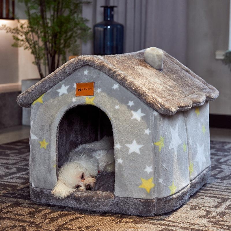 CozyFold Pet House with a cat peeking out from the entrance