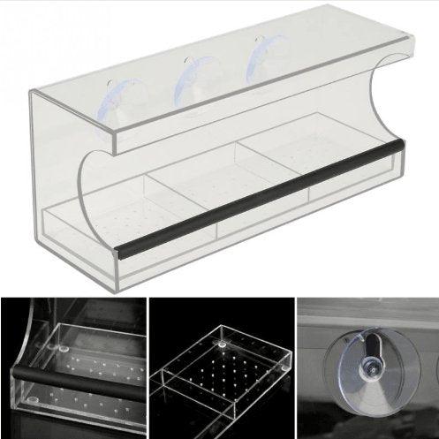 Top view of the Stylish Acrylic Pet Feeder with food inside