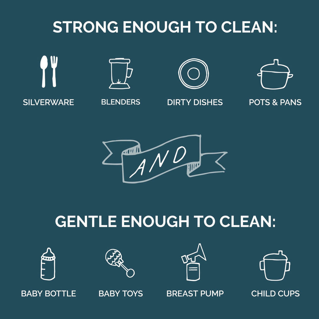 Contents of 7 GEN Auto Dish Gel pack displayed on a kitchen counter