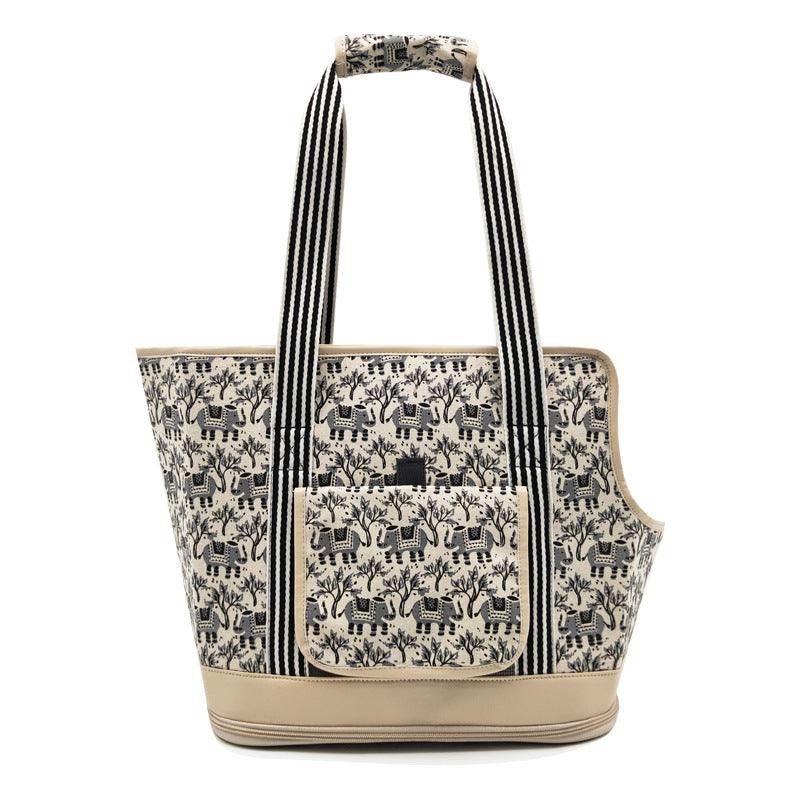 Front view of Stylish Breathable Mesh Pet Travel Shoulder Bag by Dog Hugs Cat