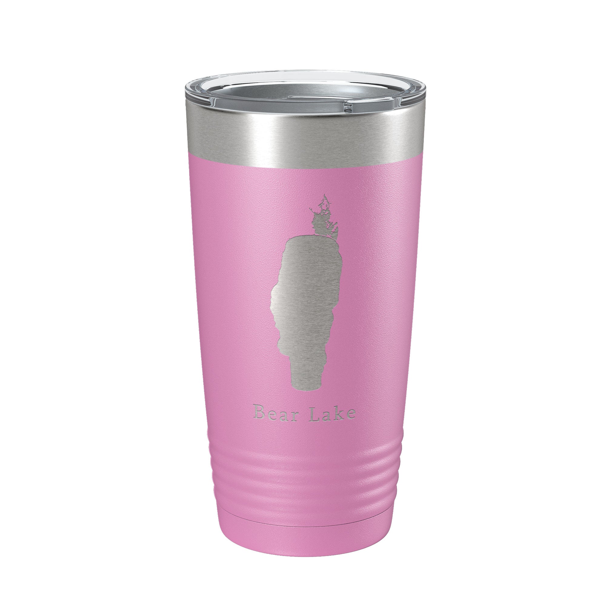Front view of Idaho Bear & Mud Lakes Map Insulated Tumbler by CarveBright