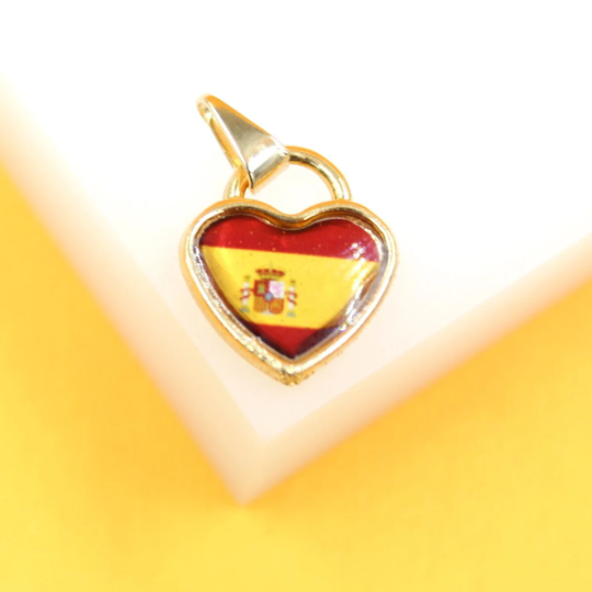 Front view of 18K Gold Filled Enamel Flag Pendant by MIA Jewelry