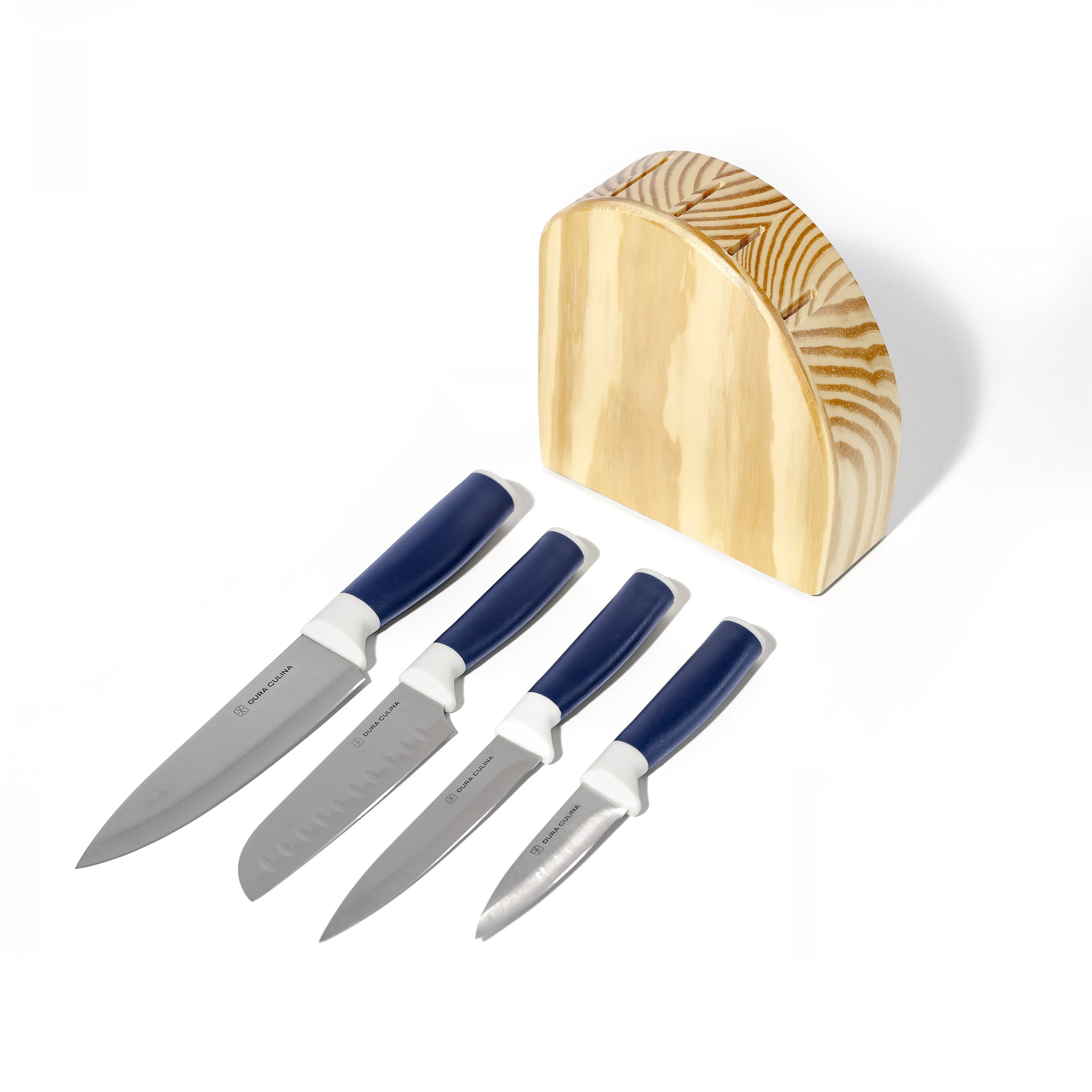 Front view of Dura Living DUO-GRIP 5 Piece Kitchen Knife Set