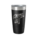 Back view of Insulated Bass Fishing Tumbler in stainless steel
