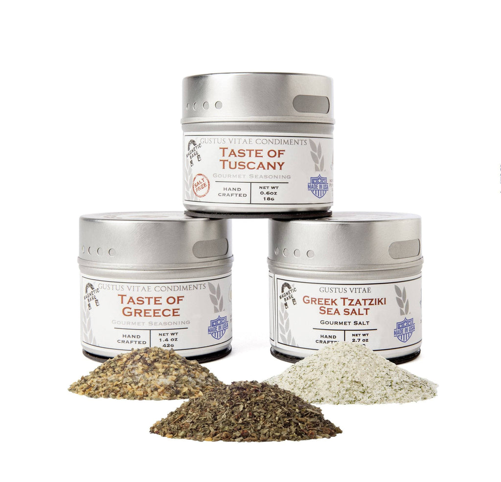 Taste of Europe Seasoning Set by Gustus Vitae - Greek Tzatziki Sea Salt tin