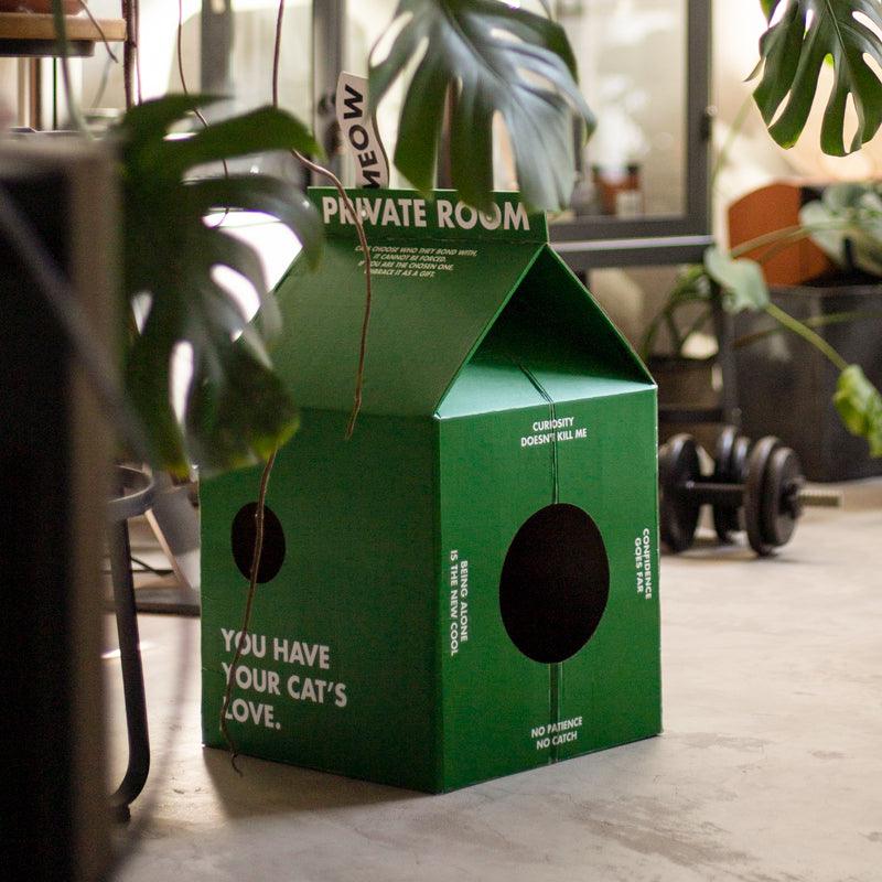 Front view of Sustainable Cat Scratcher Board in green by Dog Hugs Cat