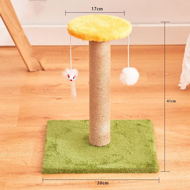 Durable Vertical Cat Scratcher by Dog Hugs Cat in green with playful kitten