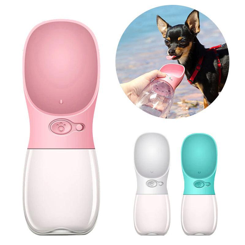 Front view of Ultimate Travel Leak-Proof Pet Water Bottle by Dog Hugs Cat