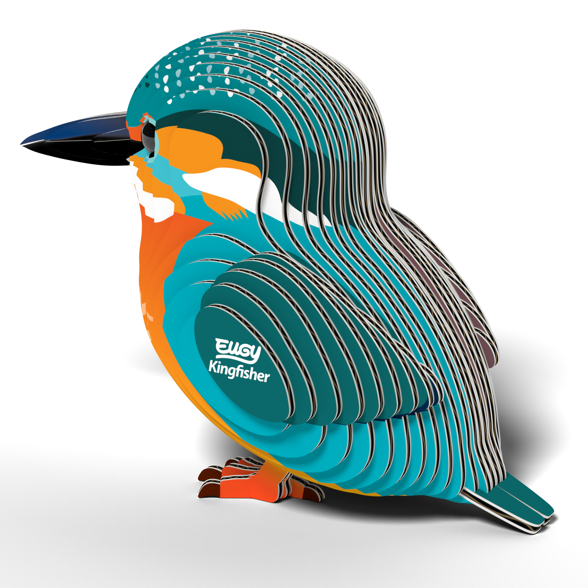 Completed Eco-Friendly Kingfisher 3D Puzzle by Eugy on table