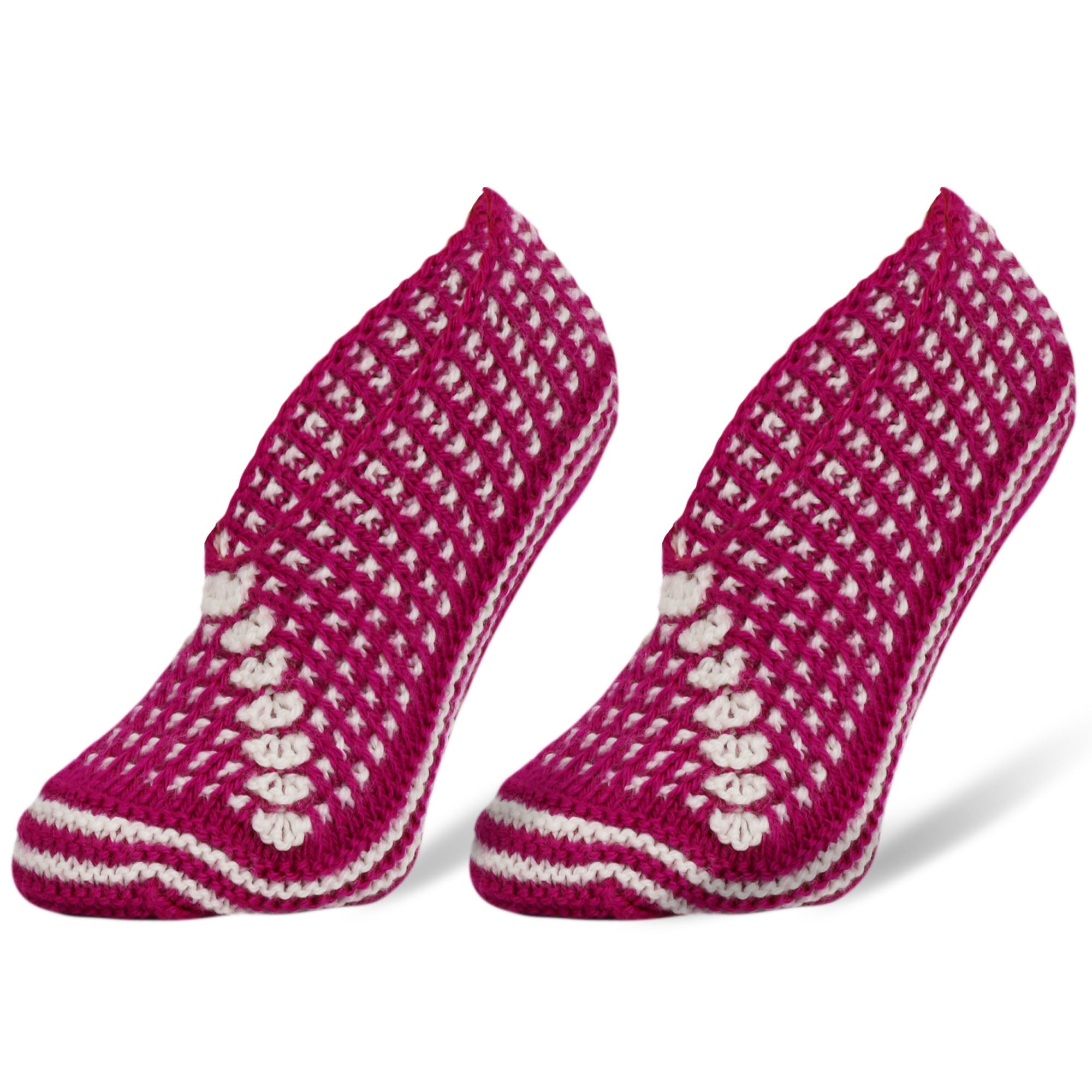 Front view of Luxurious Handcrafted Crochet Slippers for Women by M.O.S