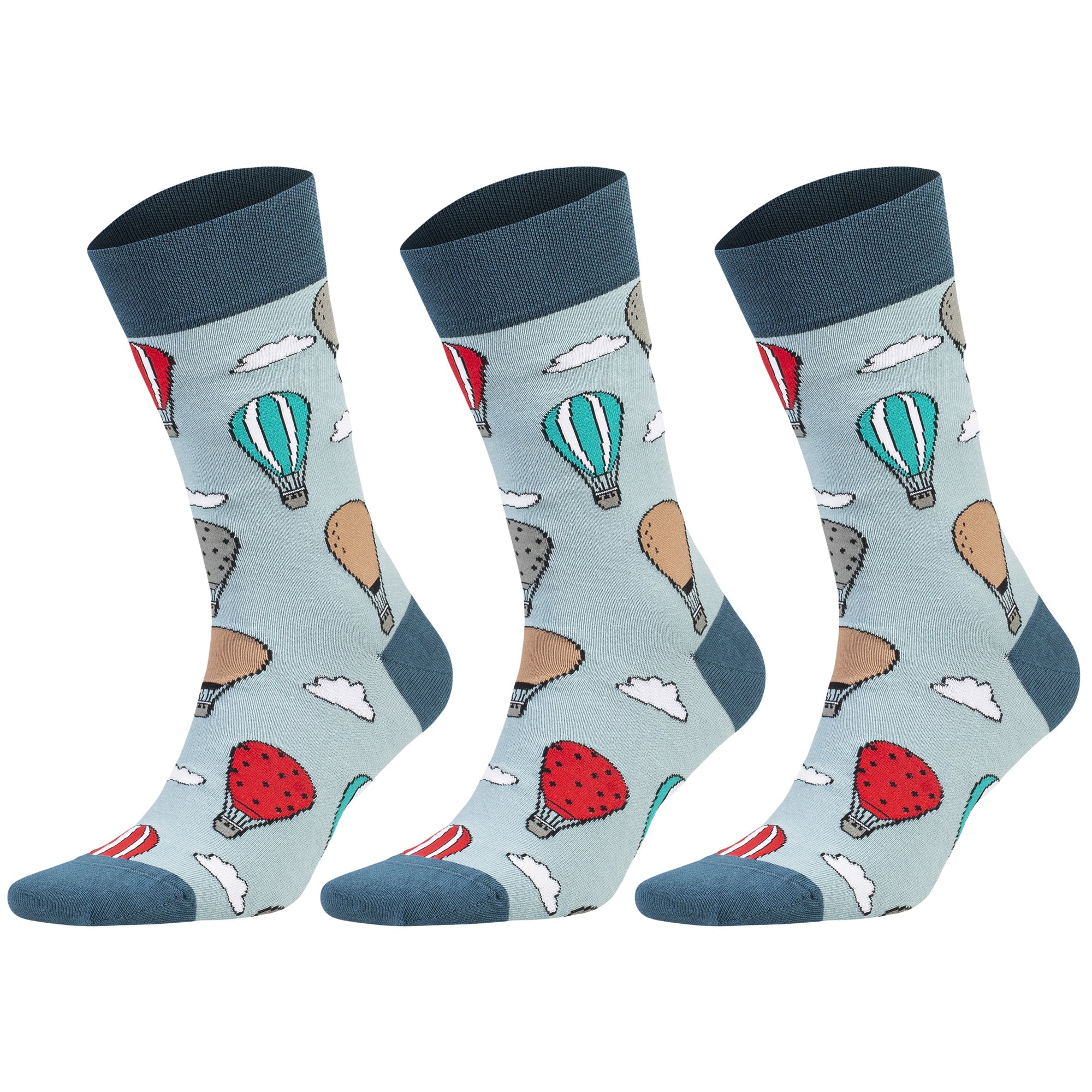 Vibrant Colorful Crew Socks displayed on a wooden surface by AWS