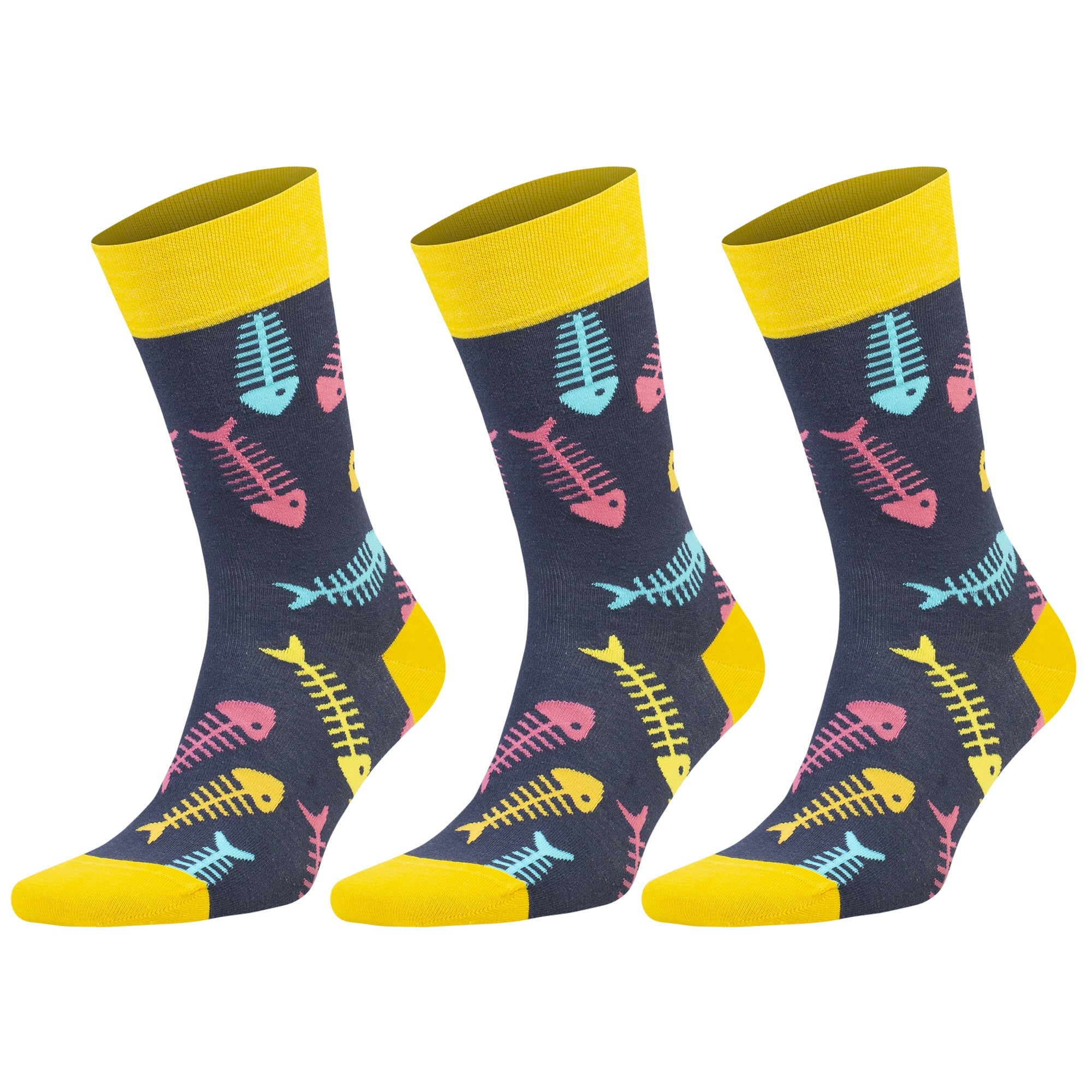 Side view of Vibrant Colorful Crew Socks with butterfly patterns by AWS